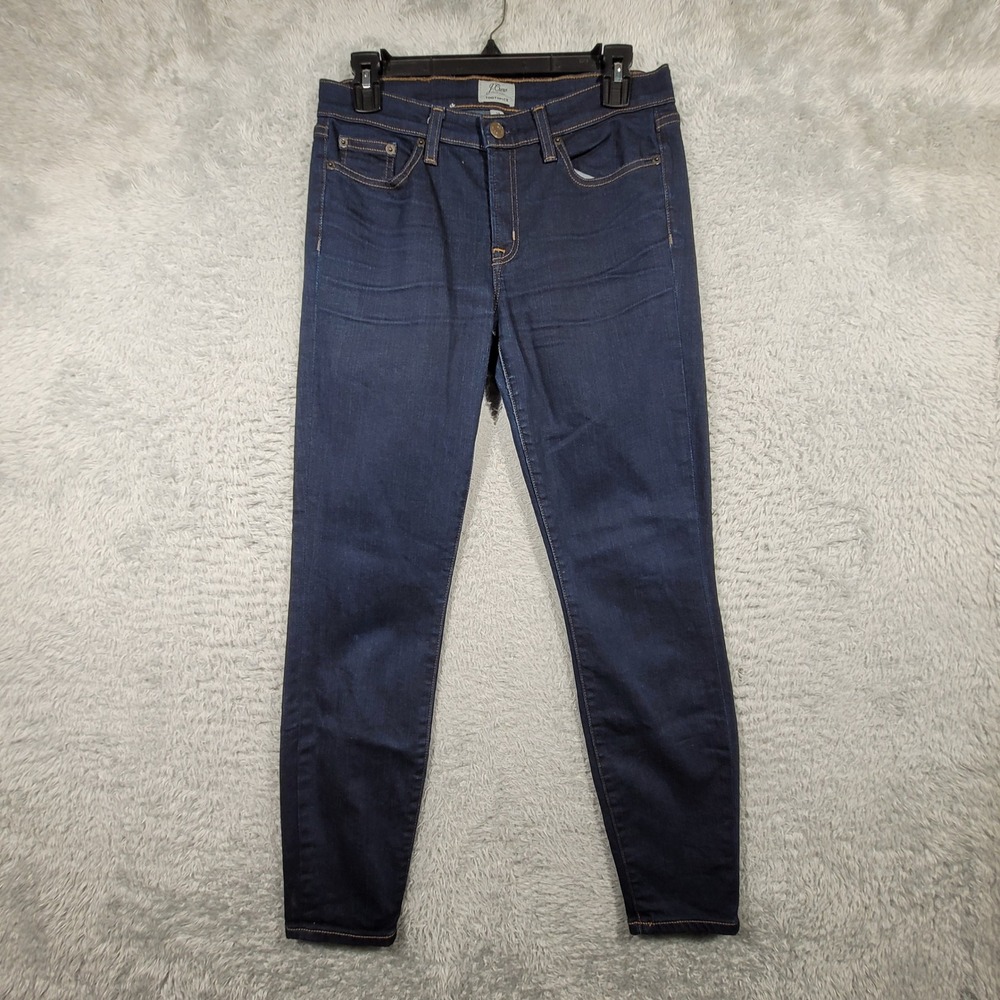 J.Crew Toothpick Jeans Womens 28 Blue Skinny Mid‎ Rise Stretch Denim 28x27